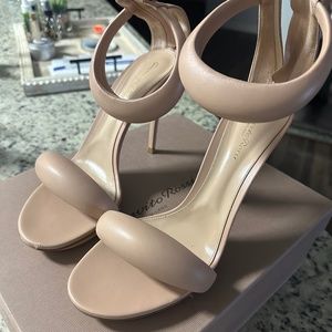 Gianvito Rossi Bijoux Puffy Napa Ankle-Cuff High-Heel Sandals